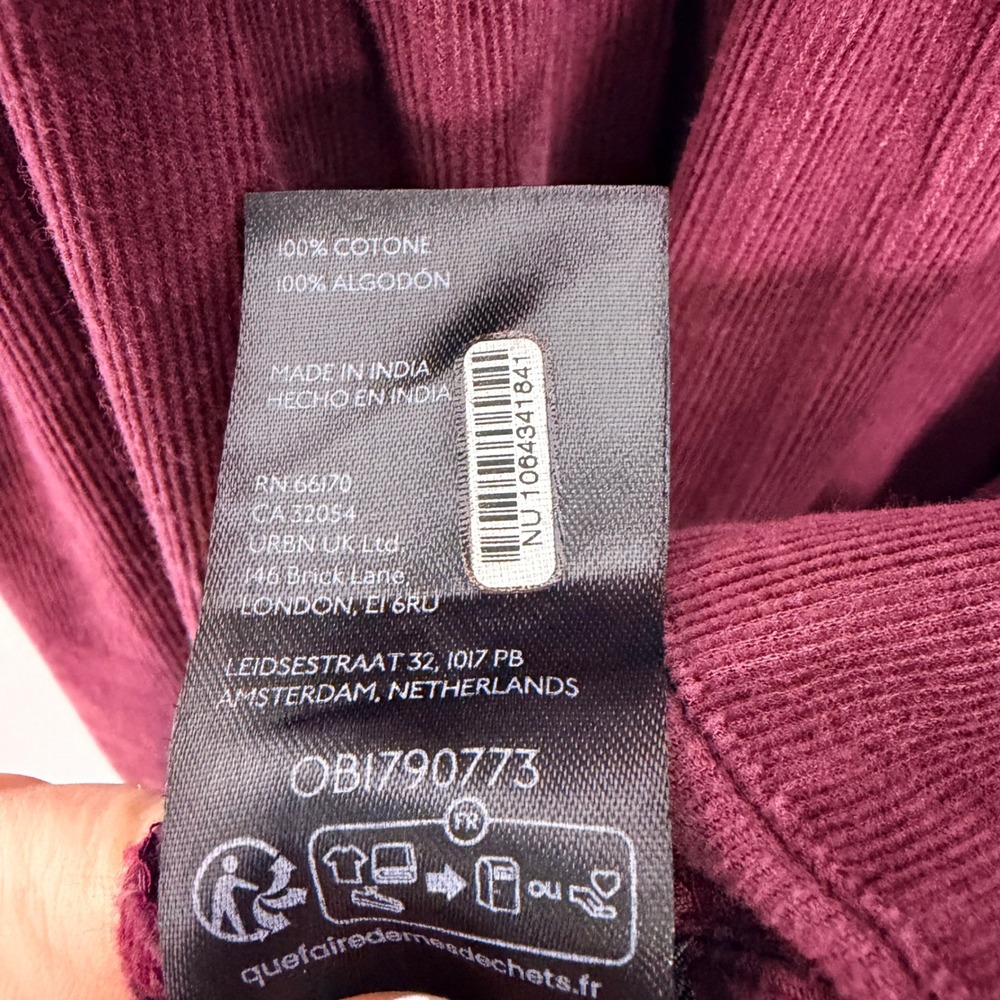 Anthropologie Somerset Maxi Dress Corduroy Edition Burgundy Wine Red S OB1790773 - Picture 7 of 9